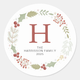 Mit Monogramm Name der Blumenfamilie Runder Aufkleber