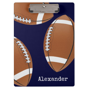 Mit Monogramm Name Football Navy Blue Planner Klemmbrett