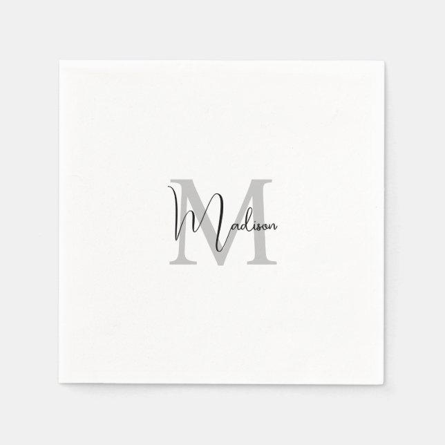 Mit Monogramm Name für moderne Handschrift Serviette (Vorderseite)