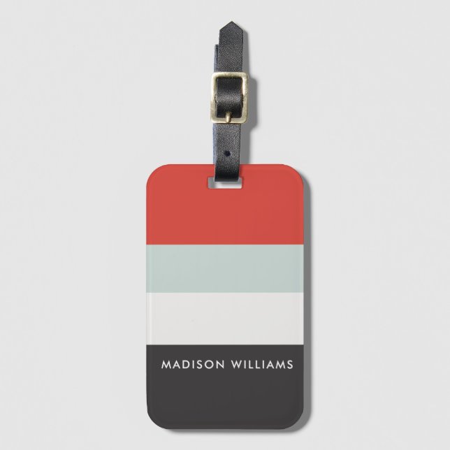 mit Monogramm, Name Gepäckanhänger (Vorderseite Vertikal)