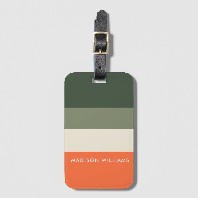 mit Monogramm, Name Gepäckanhänger (Vorderseite Vertikal)