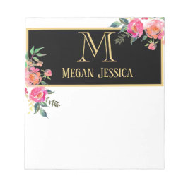 mit Monogramm Name Notizblock
