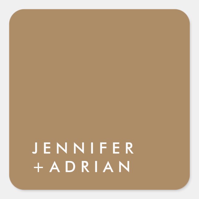 mit Monogramm, Name Quadratischer Aufkleber (Vorderseite)