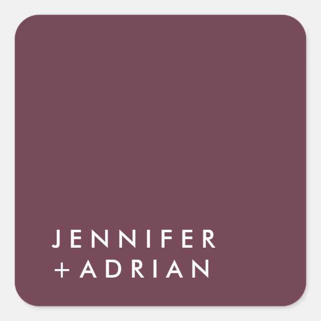 mit Monogramm, Name Quadratischer Aufkleber (Vorderseite)