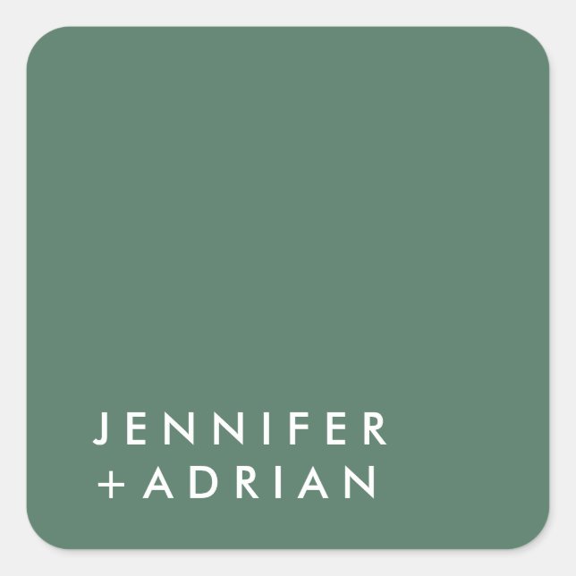 mit Monogramm, Name Quadratischer Aufkleber (Vorderseite)