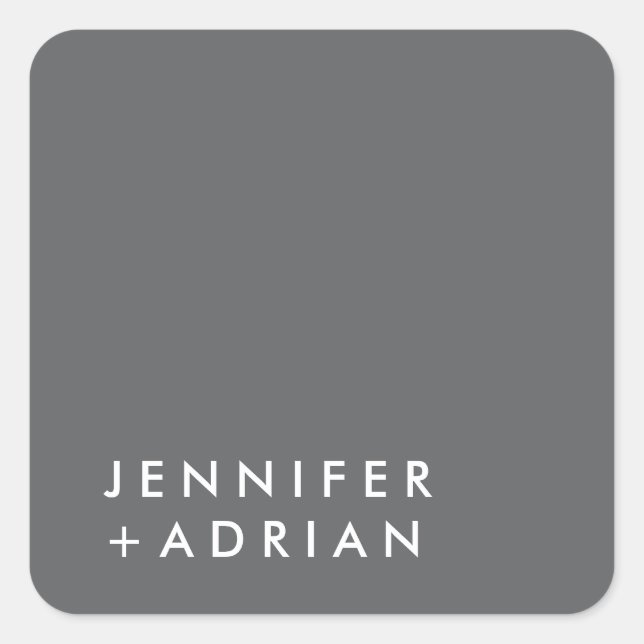 mit Monogramm, Name Quadratischer Aufkleber (Vorderseite)