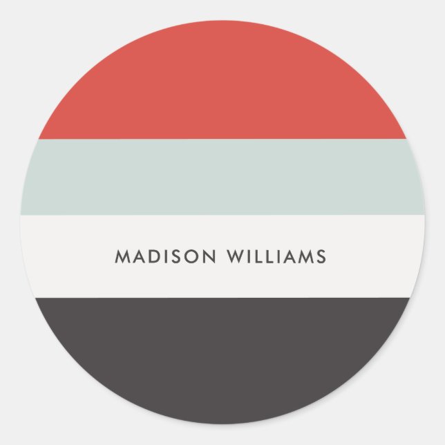 mit Monogramm, Name Runder Aufkleber (Vorderseite)