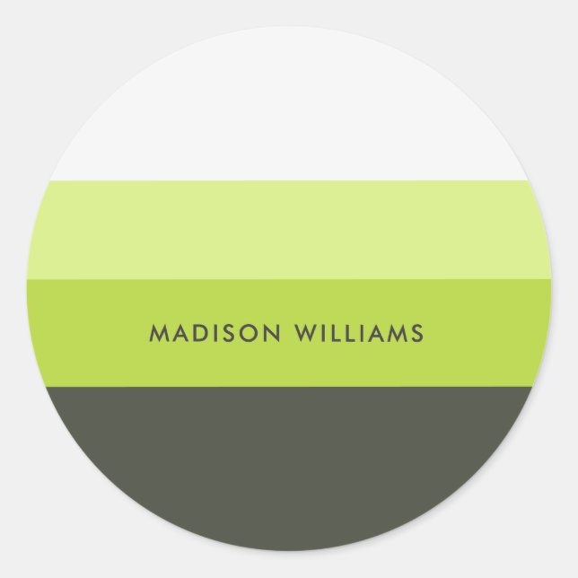 mit Monogramm, Name Runder Aufkleber (Vorderseite)