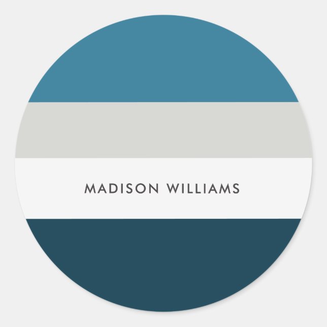 mit Monogramm, Name Runder Aufkleber (Vorderseite)