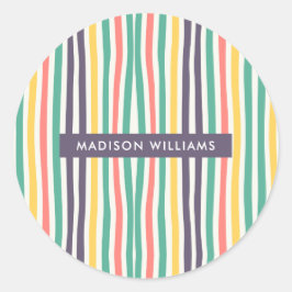 mit Monogramm, Name Runder Aufkleber