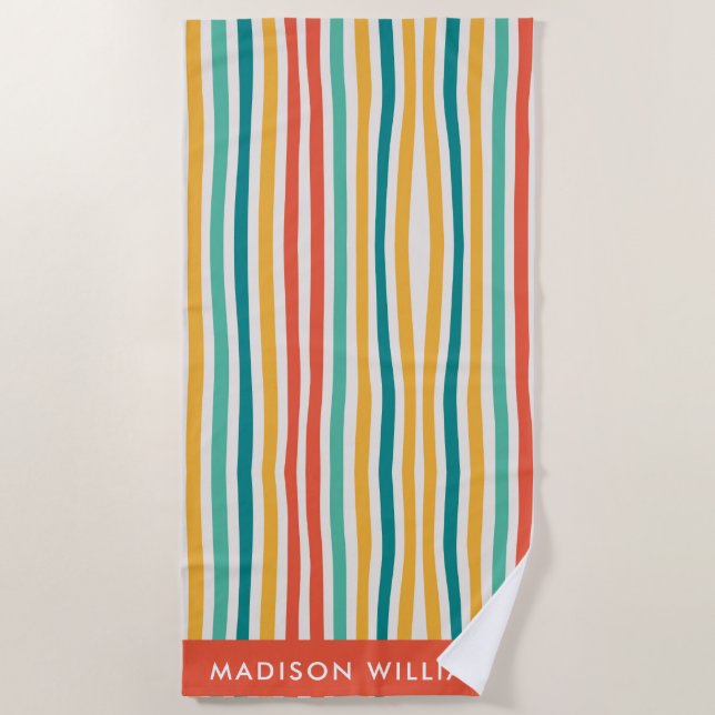 mit Monogramm, Name Strandtuch (Vorderseite)