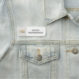 Mit Monogramm Name und elegante Unterschrift Namensschild