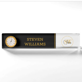 Mit Monogramm Name und moderne Unterschrift Namensplakette