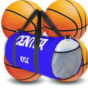 Mit Monogramm Name und Position in Blau/Weiß   Duf Duffle Bag