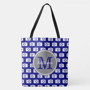 Mit Monogramm Navy Camera-Muster mit Individuelle  Tasche