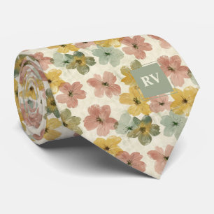 Mit Monogramm Necktie, grün und rosa Krawatte