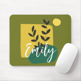 Mit Monogramm niedliche abstrakte und naturgrüne S Mousepad
