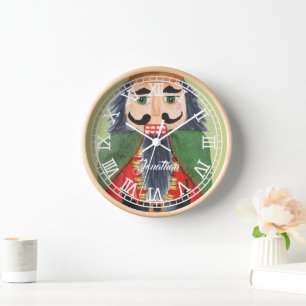 Mit Monogramm niedlicher Volkskunst-Nussknacksolda Uhr