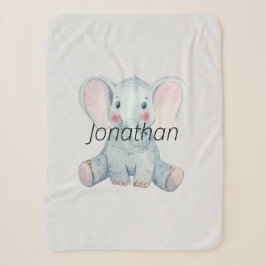 Mit Monogramm niedliches Aquarell-Elefant Kinderzi Sherpadecke