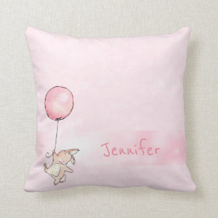 Mit Monogramm Niedliches Baby Kaninchen für Girl P Kissen