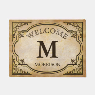 Mit Monogramm nobles antikes Fußmatte