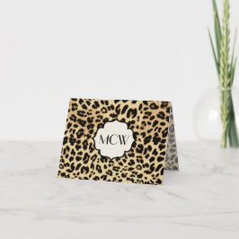 Mit Monogramm Notizkarte aus Sassy Leopard