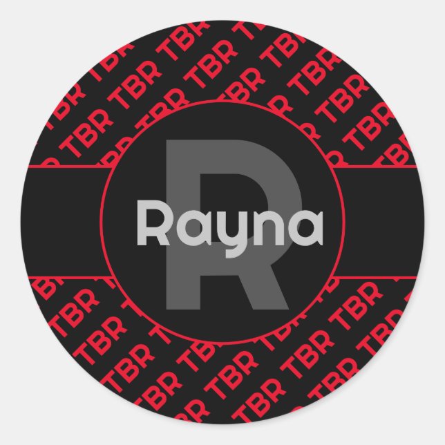 Mit Monogramm, ohne TBR zu beenden Runder Aufkleber (Vorderseite)