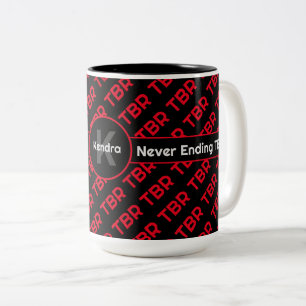 Mit Monogramm, ohne TBR zu beenden Zweifarbige Tasse