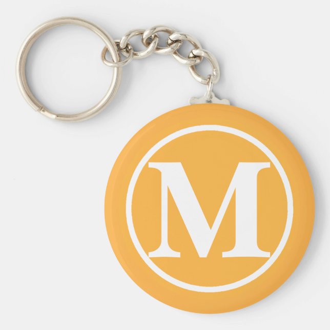 Mit Monogramm Orange BB Schlüsselanhänger (Vorne)