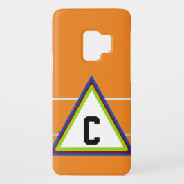 Mit Monogramm Orange Green Blue Geometric iPhone 16 Pro Hülle