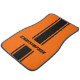 Mit Monogramm, orange schwarze Streifen Autofußmatte (Schrägansicht)