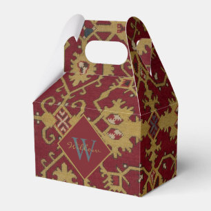 Mit Monogramm orientalisches Rotes Muster Geschenkschachtel