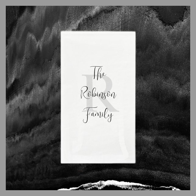 Mit Monogramm Papierhandtuch, weiß und schwarz Serviette (Von Creator hochgeladen)