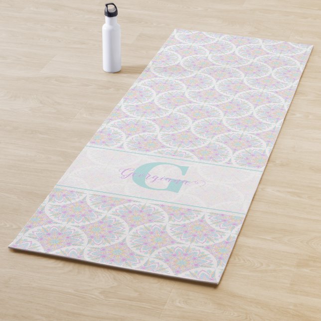 Mit Monogramm Pastel Rainbow Sundae Yogamatte (Beispiel)