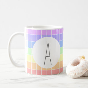 Mit Monogramm Pastell Rainbow Farbige Streifen Kaffeetasse