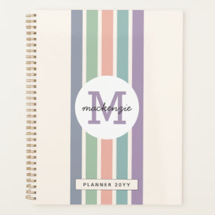 Mit Monogramm Pastell Streifen Personalisiert Planer