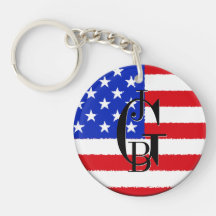 Mit Monogramm patriotische amerikanische Flagge