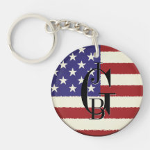 Mit Monogramm patriotische amerikanische Flagge