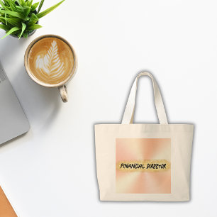 Mit Monogramm Peach und Gold Business Jumbo Stoffbeutel