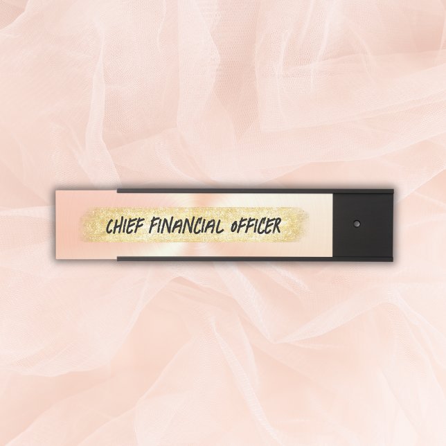 Mit Monogramm Peach und Gold Business | Türschild (Von Creator hochgeladen)
