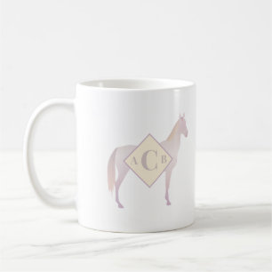 Mit Monogramm Perlino Akhal Teke Silhouette Kaffeetasse