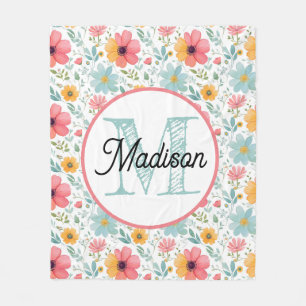 Mit Monogramm, personalisierte Fleecedecke