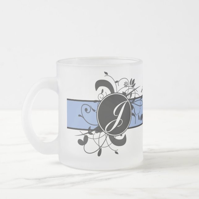 Mit Monogramm Personalisierter Extravaganter Blüh Mattglastasse (Links)