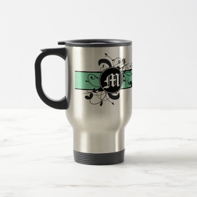 Mit Monogramm personalisiertes extravagantes Reisebecher (Links)