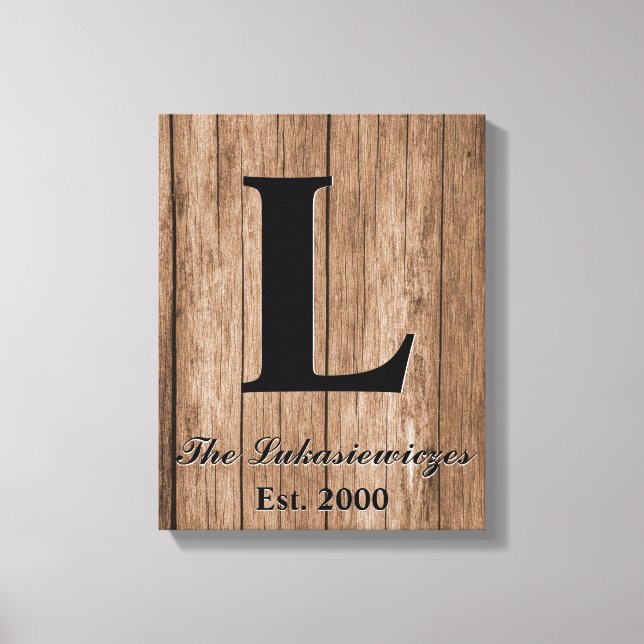 Mit Monogramm Personalisiertes Hochzeitjahr Leinwanddruck (Vorderseite)