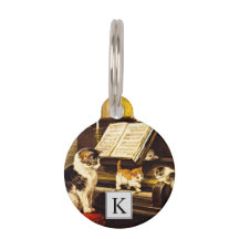Mit Monogramm Piano Lektion Mutter Katze Niedlich