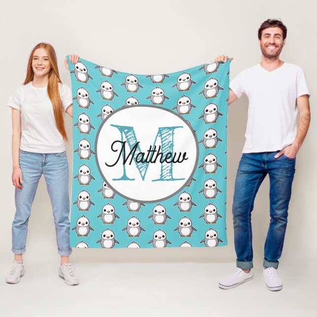 Mit Monogramm Pinguin aus Fleece (Beispiel)