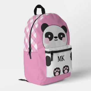 Mit Monogramm Pink Niedlich Panda Kinder Bedruckter Rucksack