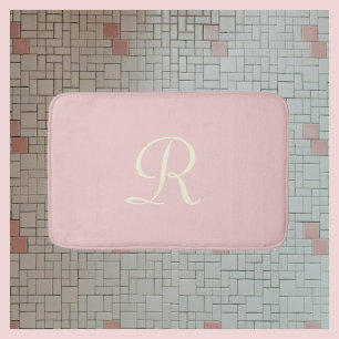 Mit Monogramm Pink-Pink-Bademantel Badematte