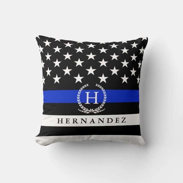 Mit Monogramm Polizei redete amerikanische Kissen (Vorderseite)